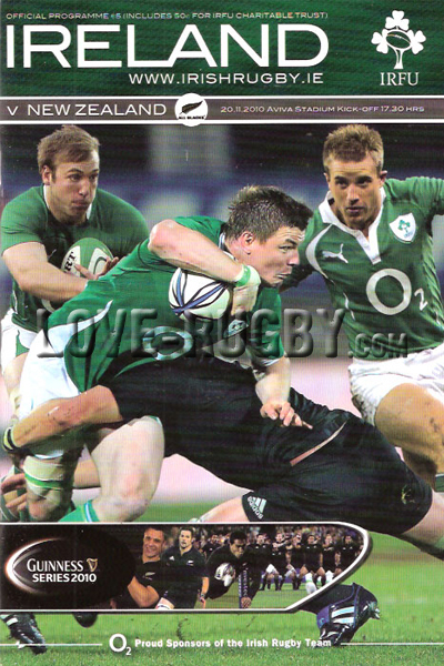2010 Ireland v New Zealand  Rugby Programme